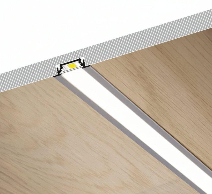 FLUX LINEAR-12 Recessed Aluminium LED Profile - 12MM - Black