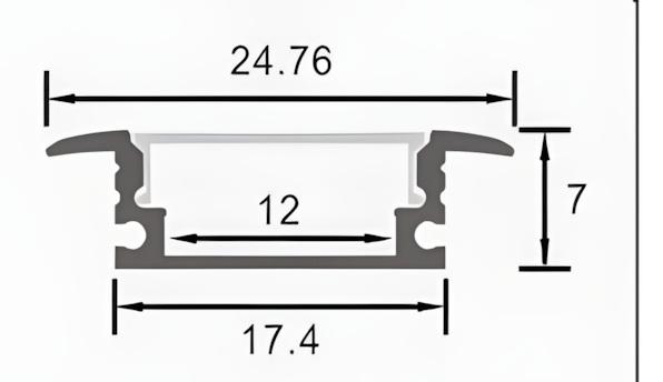 FLUX LINEAR-12 Recessed Aluminium LED Profile - 12MM - Black