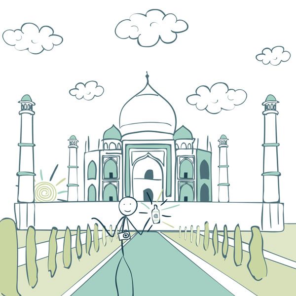 Aquel atardecer en el Taj Mahal