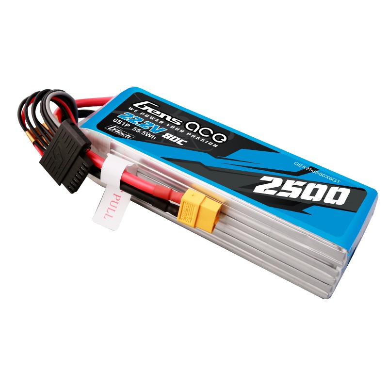 gens ace lipo 6s 5000mah 60 c G-Tech 2500mAh 22.2V 80C Battery XT60 size helicopters