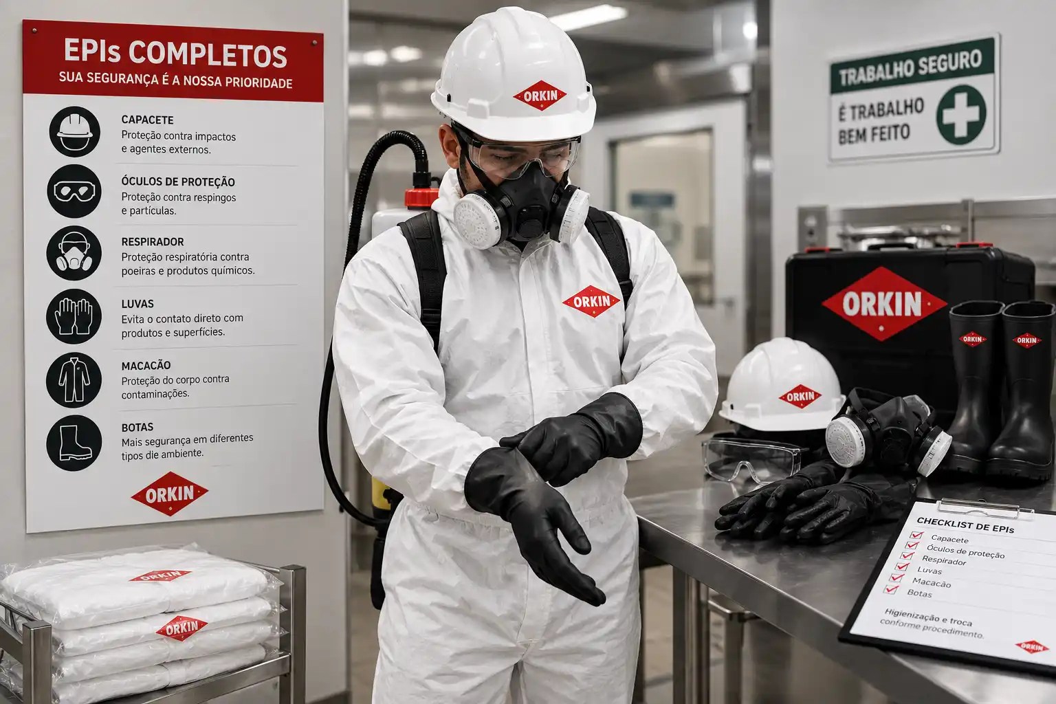 EPIs completos para técnicos da Orkin