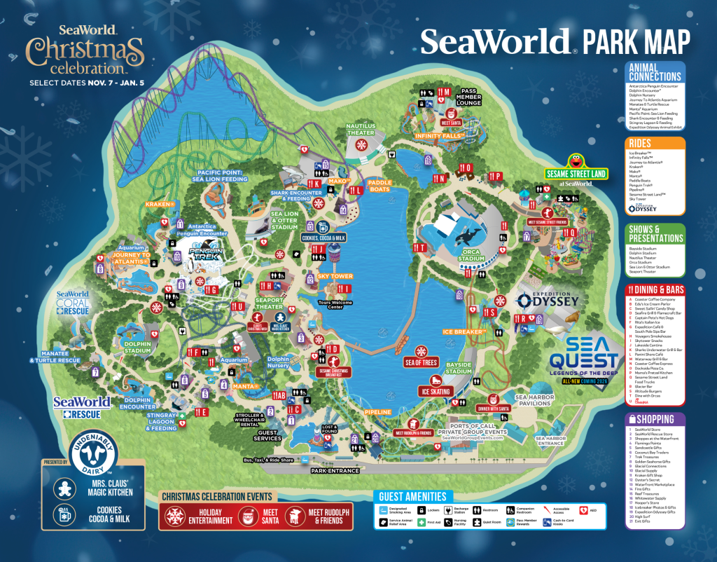 Location Of SEAQuest Legends Of The Deep At SeaWorld Orlando Revealed SeaWorld Map 1 1