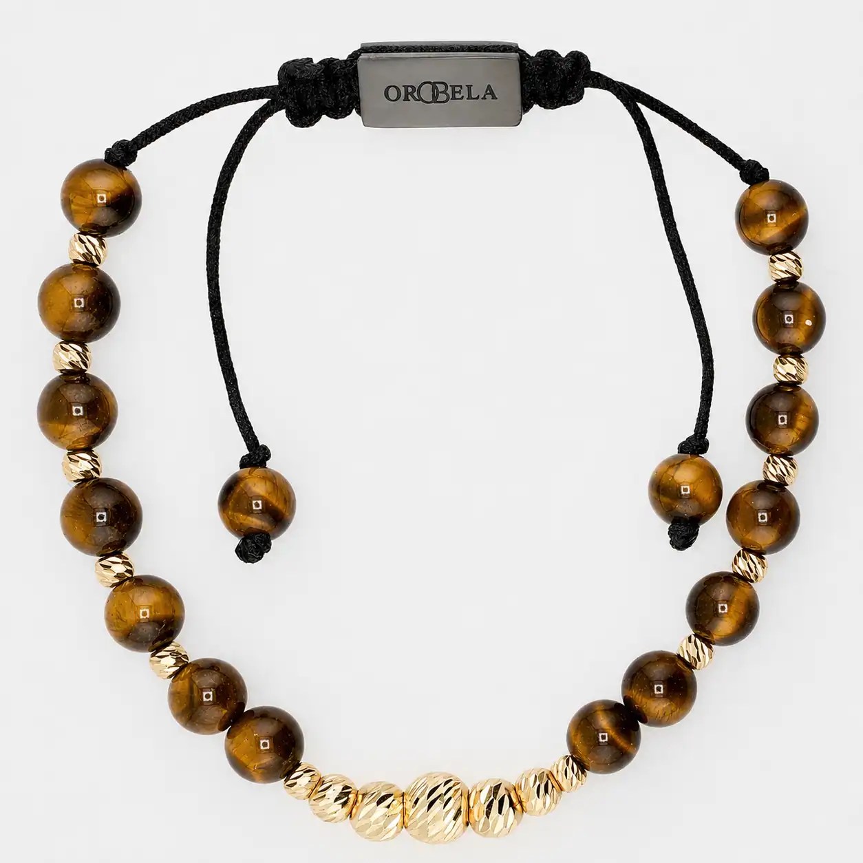Elegant beaded necklace with wooden and metallic beads from OroBela.