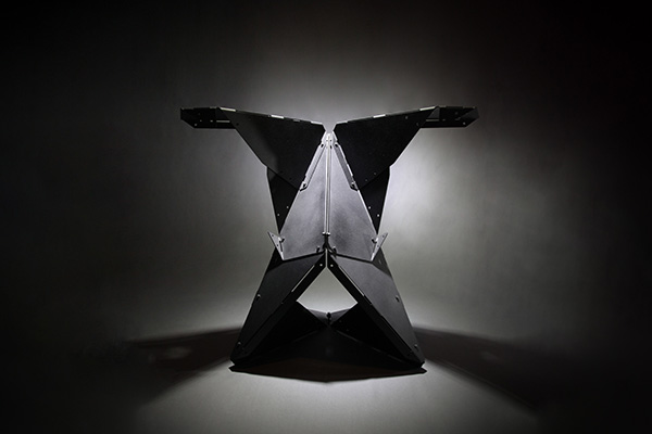 Plex, a furniture series made from modular folded steel plates by Orproject.