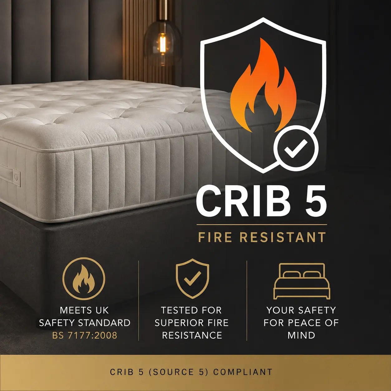 Crib 5 fire resistant