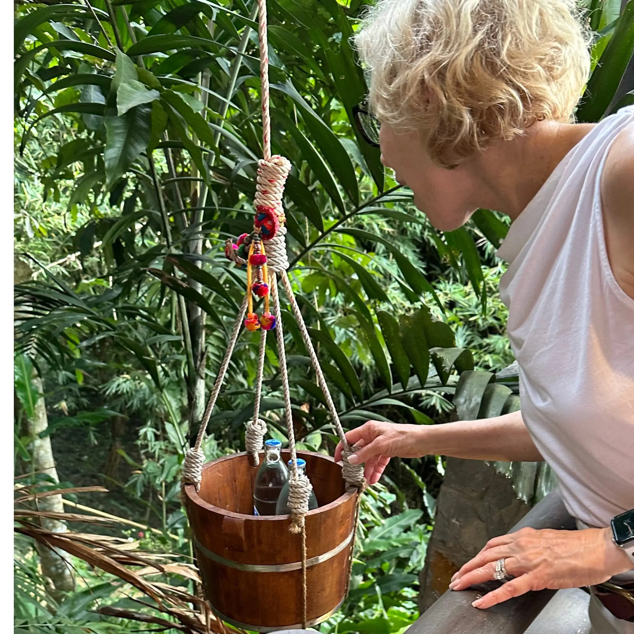 Drink orders arrive fro the Burma Bar above