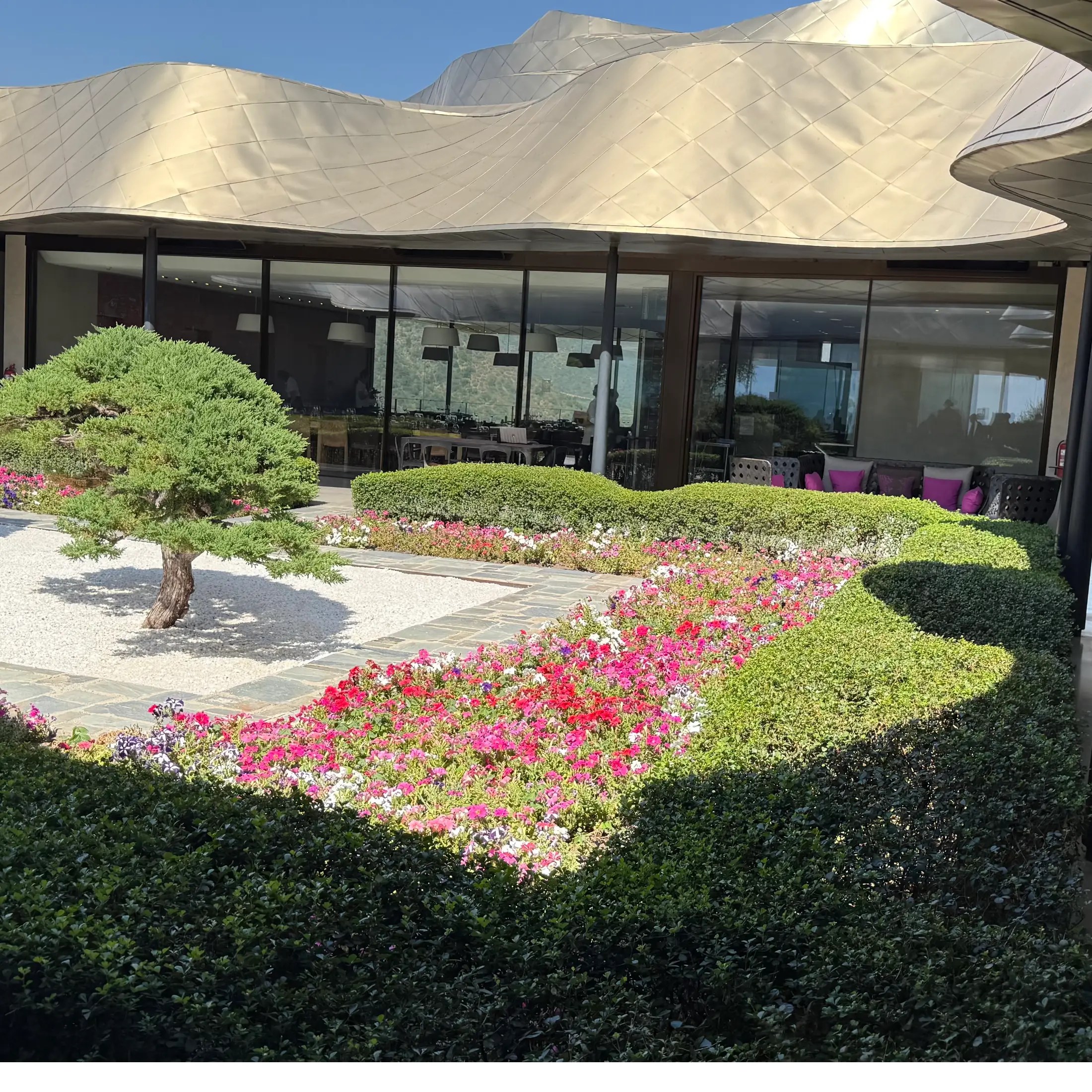 Asian influenced courtyard