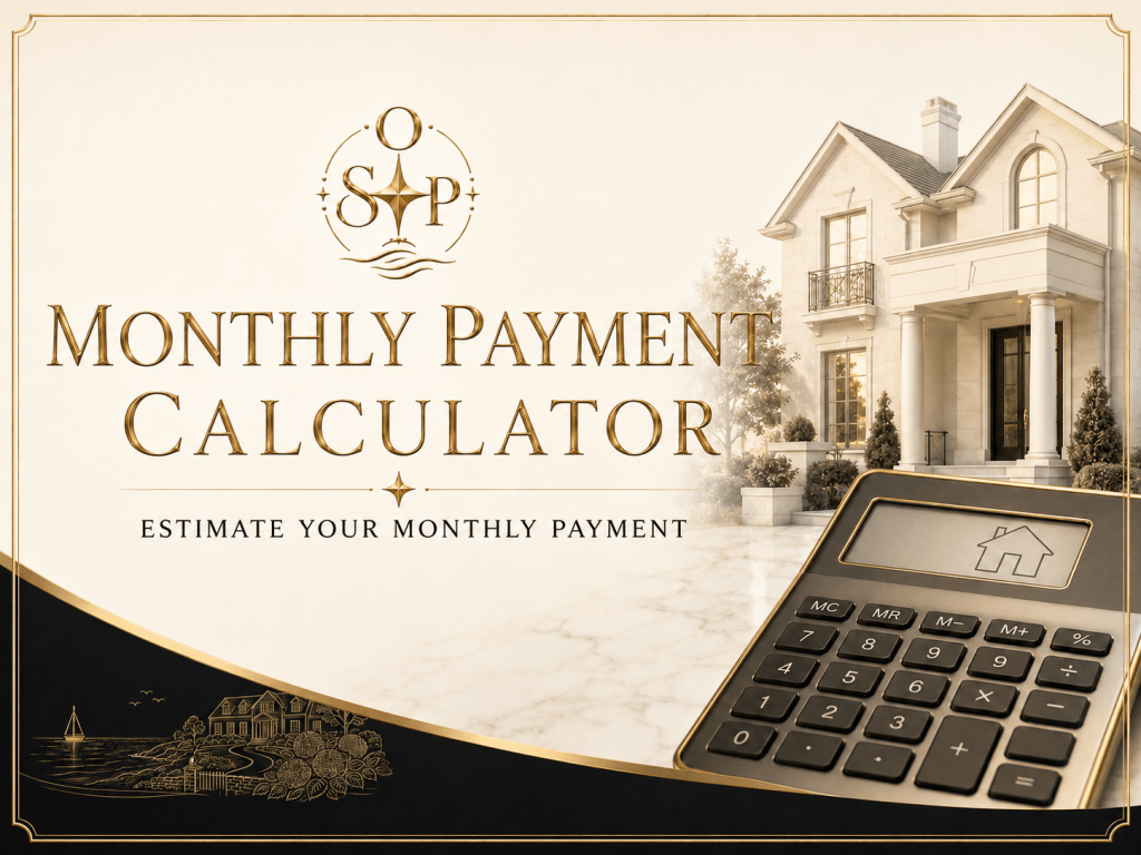 Monthly payment calculator for estimating mortgage principal, interest, taxes, and insurance