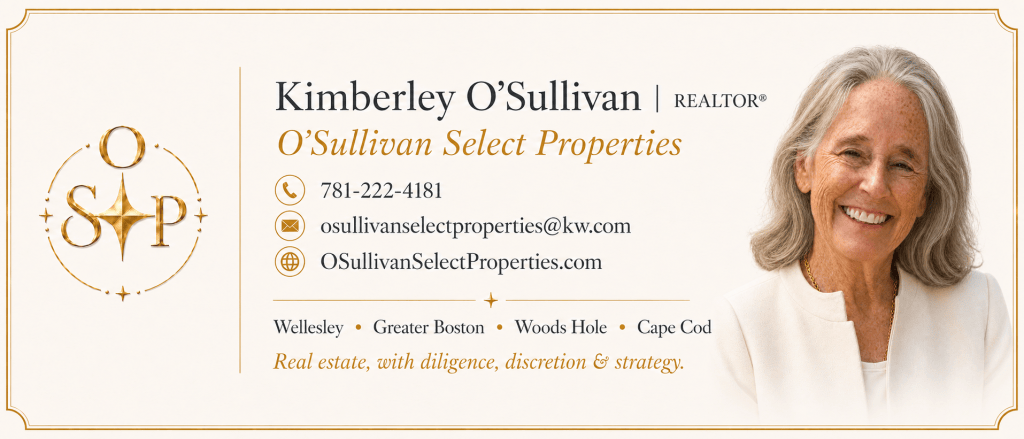 OSullivan Select Properties Logo with contact information and Kimberley O'Sullivan Photo