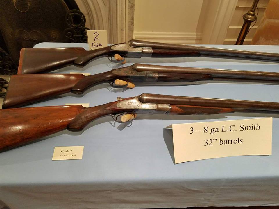 A variety of L.C. Smith guns.
