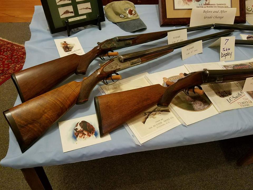 A variety of L.C. Smith guns.