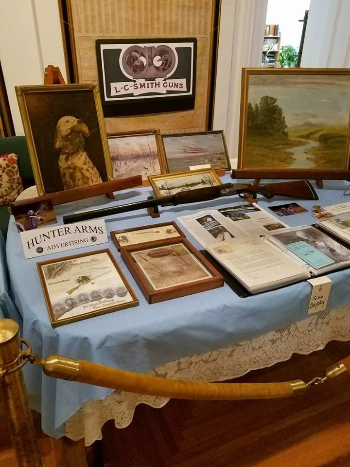Each display showcased L.C. Smith and Hunter Arms guns and memorabilia.