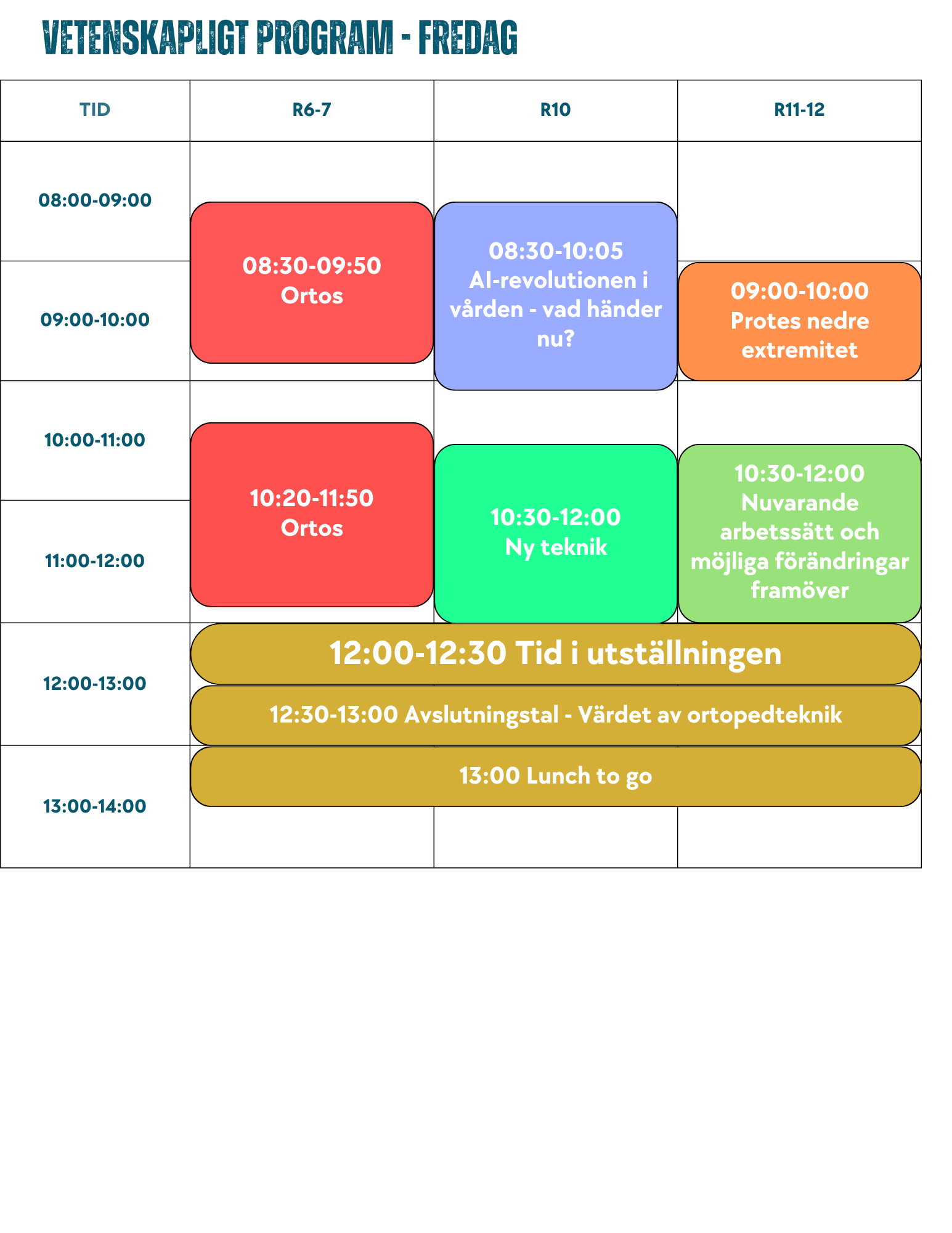 Schema för konferensen ortopedteknik 2026