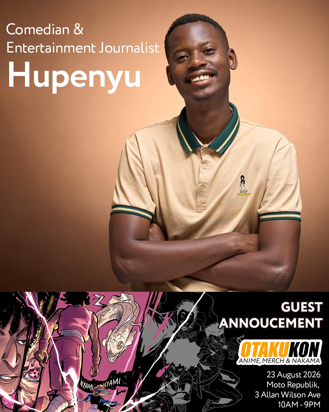 Comedian Hupenyu is coming to Otakukon Anime Festival 2026