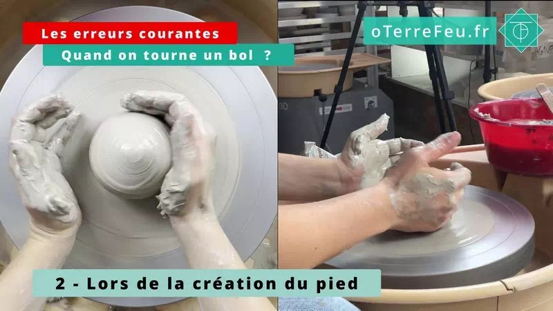 erreur courante quand on tourne un bol - lors de la création du pied