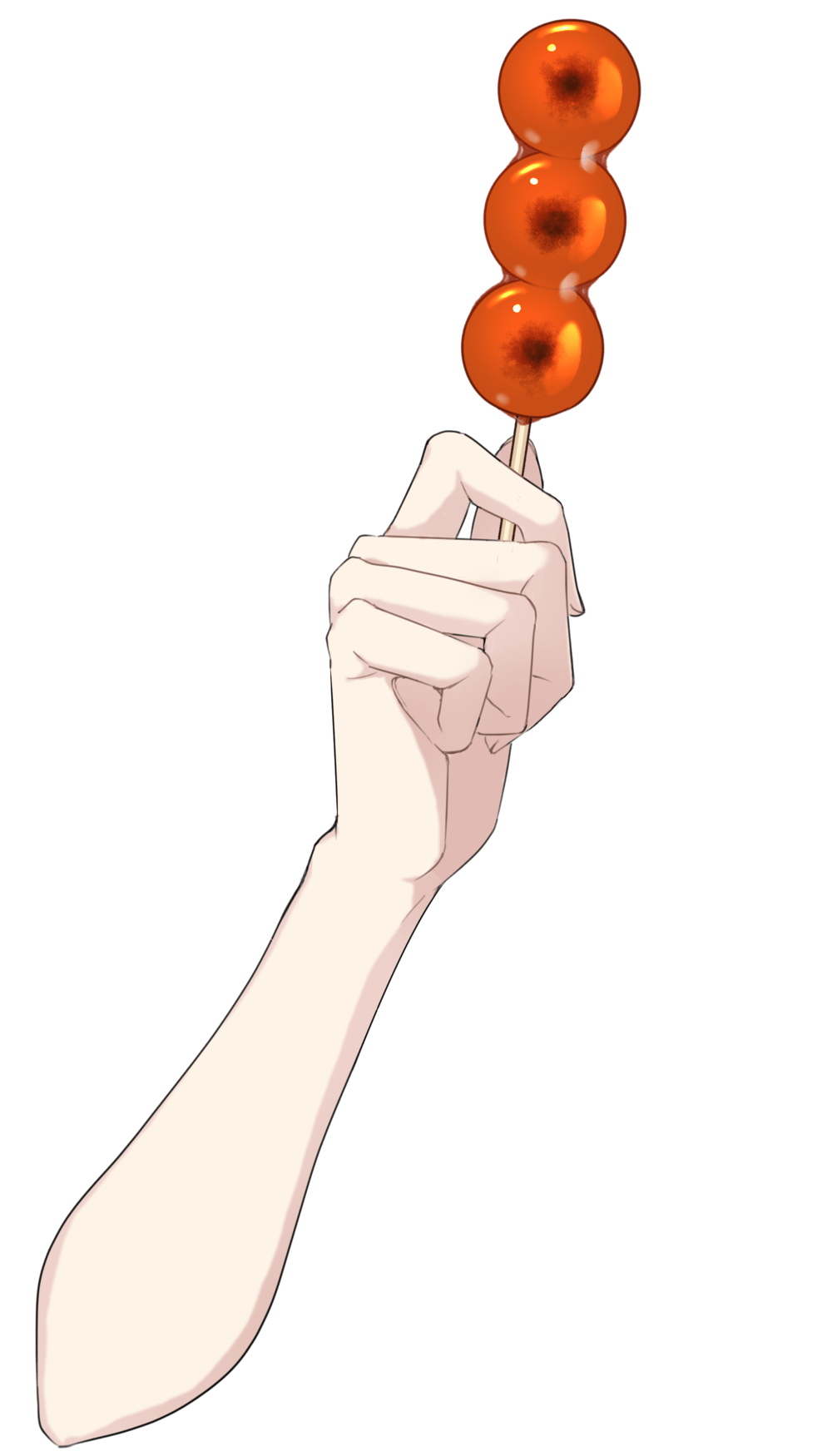 団子(三色・餡・みたらし)を持つ手のイラスト