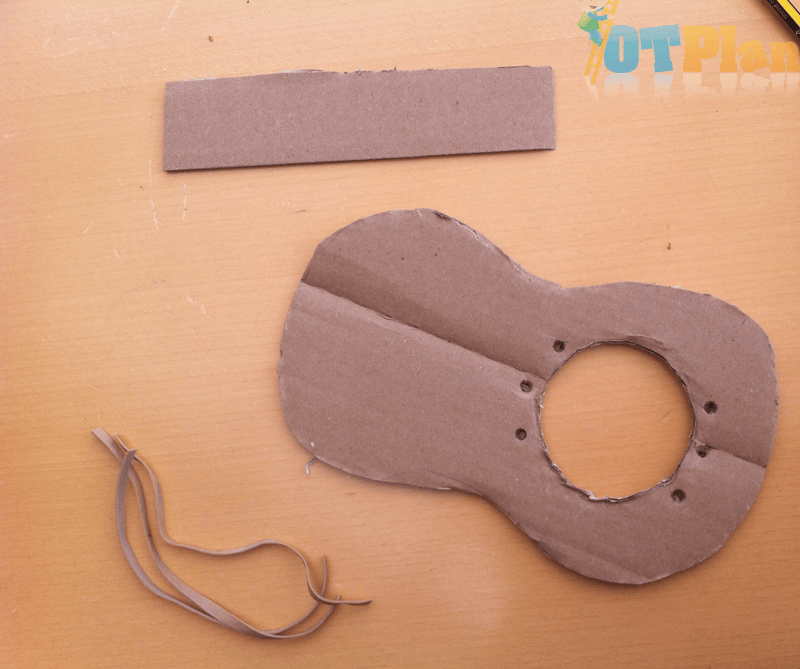 Construction Paper Guitar - cut up