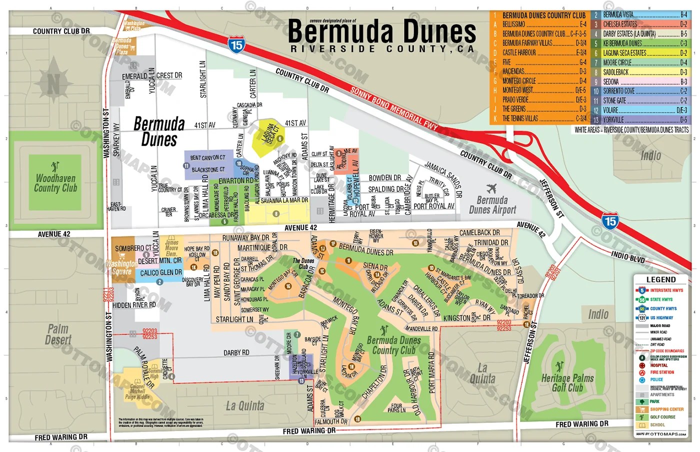 Bermuda Dunes Map Riverside County CA FILES PDF And AI Editable Nobox.