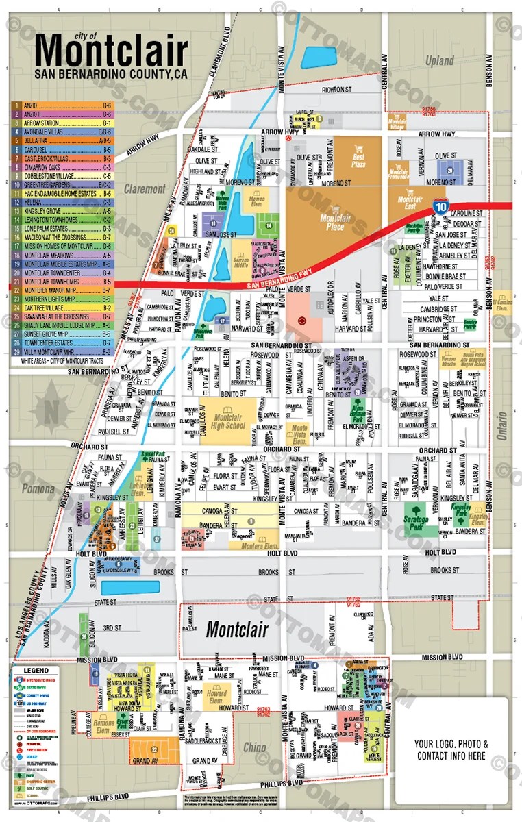 Montclair Map San Bernardino County CA FILES PDF And AI Editabl WBox 