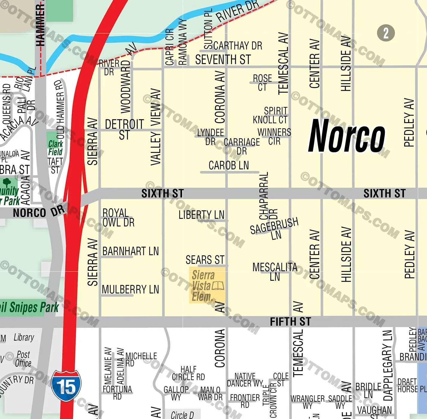 Norco Map Riverside County CA FILES PDF And AI Editable Vector ZOOM 