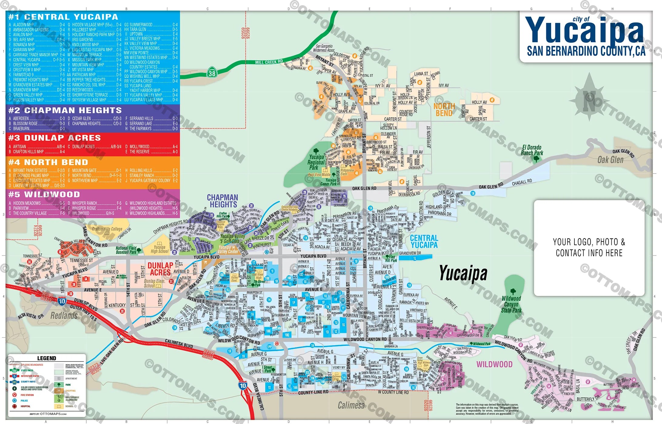 Yucaipa Map San Bernardino County CA FILES PDF And AI Editable.