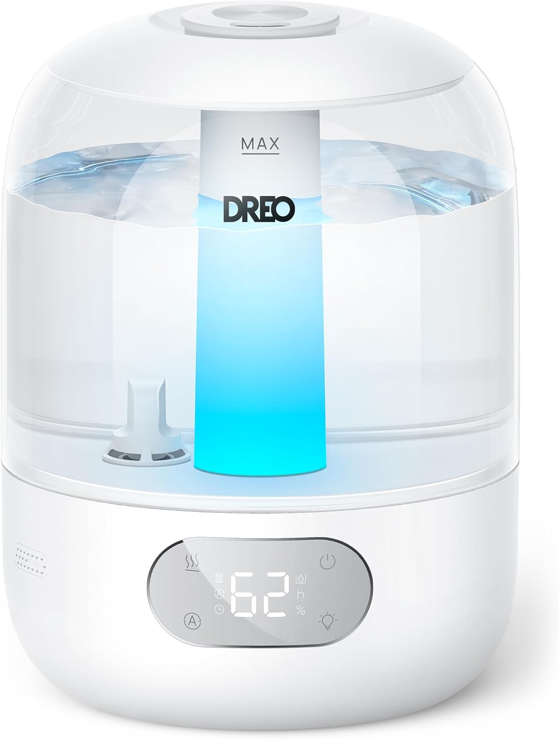 Whisper-quiet humidifier for reducing dry air and dry coughs