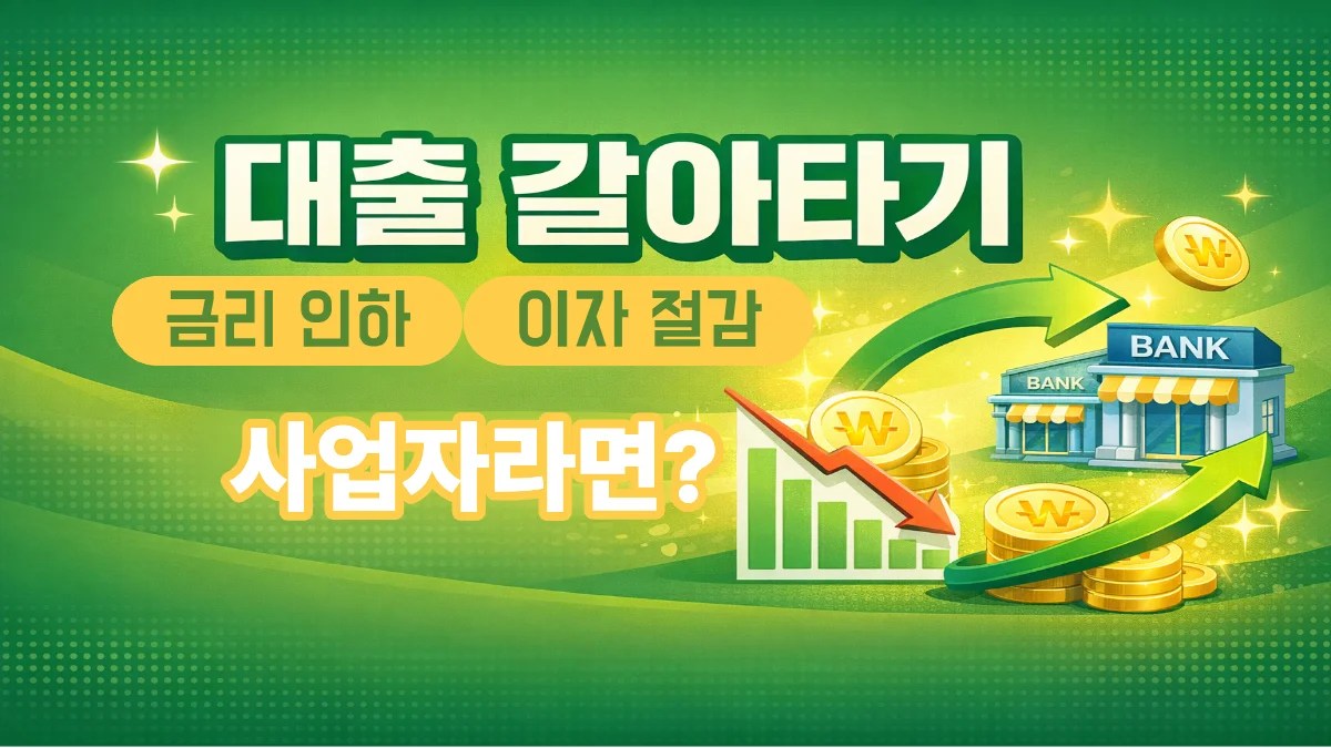개인사업자 대출 갈아타기 방법과 금리 절감 전략을 설명하는 안내 이미지