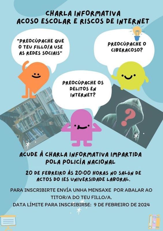 Charla sobre acoso escolar y riesgos de internet en la Laboral