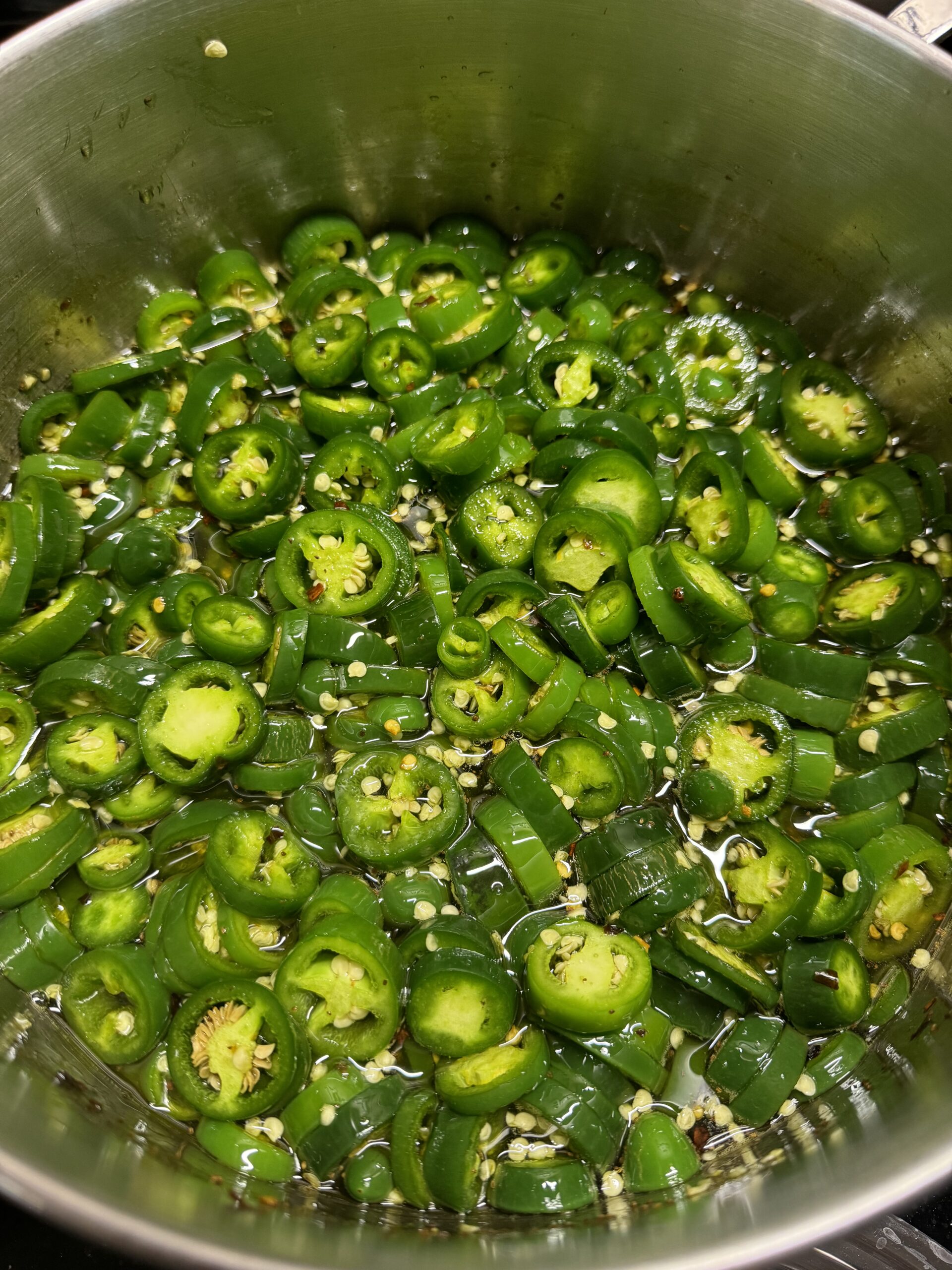 Making cowboy candy aka candied jalapeños 