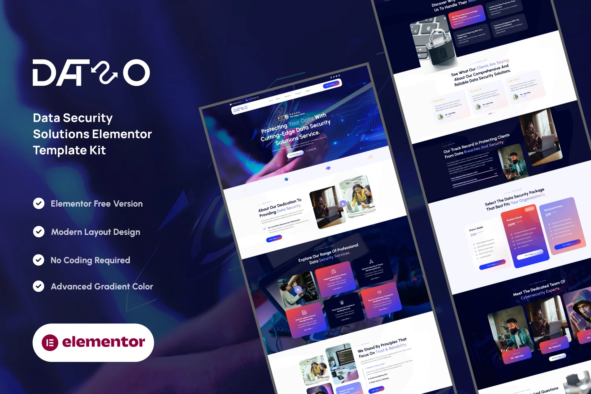 Dataso - Data Security Solutions Elementor Template Kit