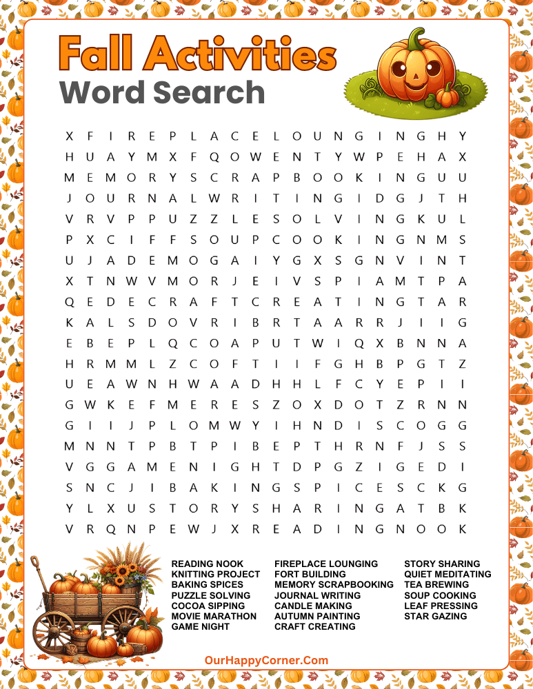 Printable fall word search