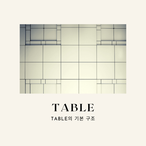 HTML Table 기본 구조