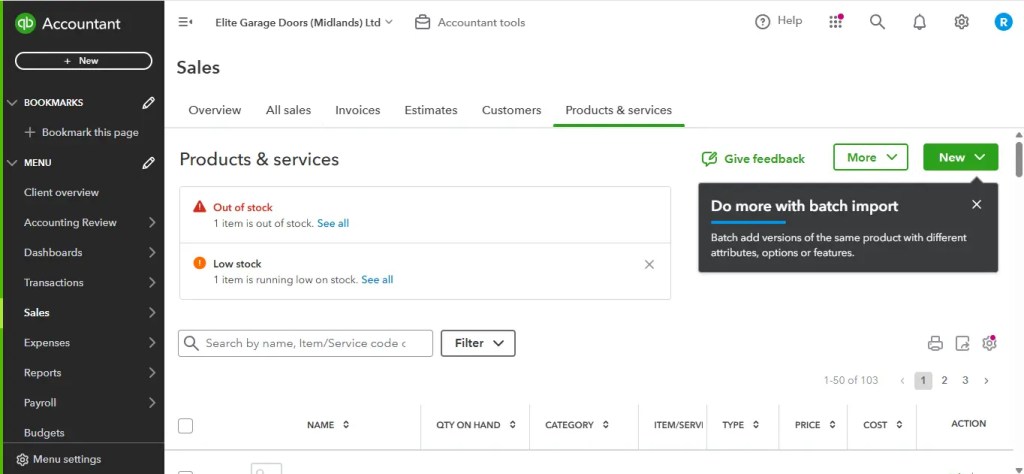 Quickbooks - Batch Import