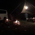 としおじさんのキャンプ場で夏キャンプで夏焚き火