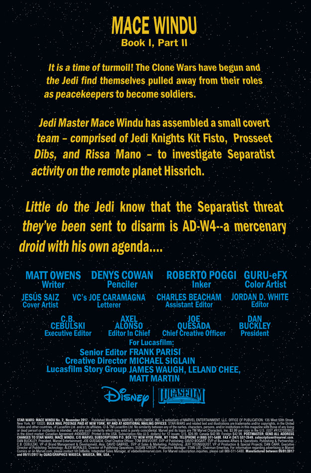 Star Wars: Jedi of the Republic: Mace Windu 2 page 1