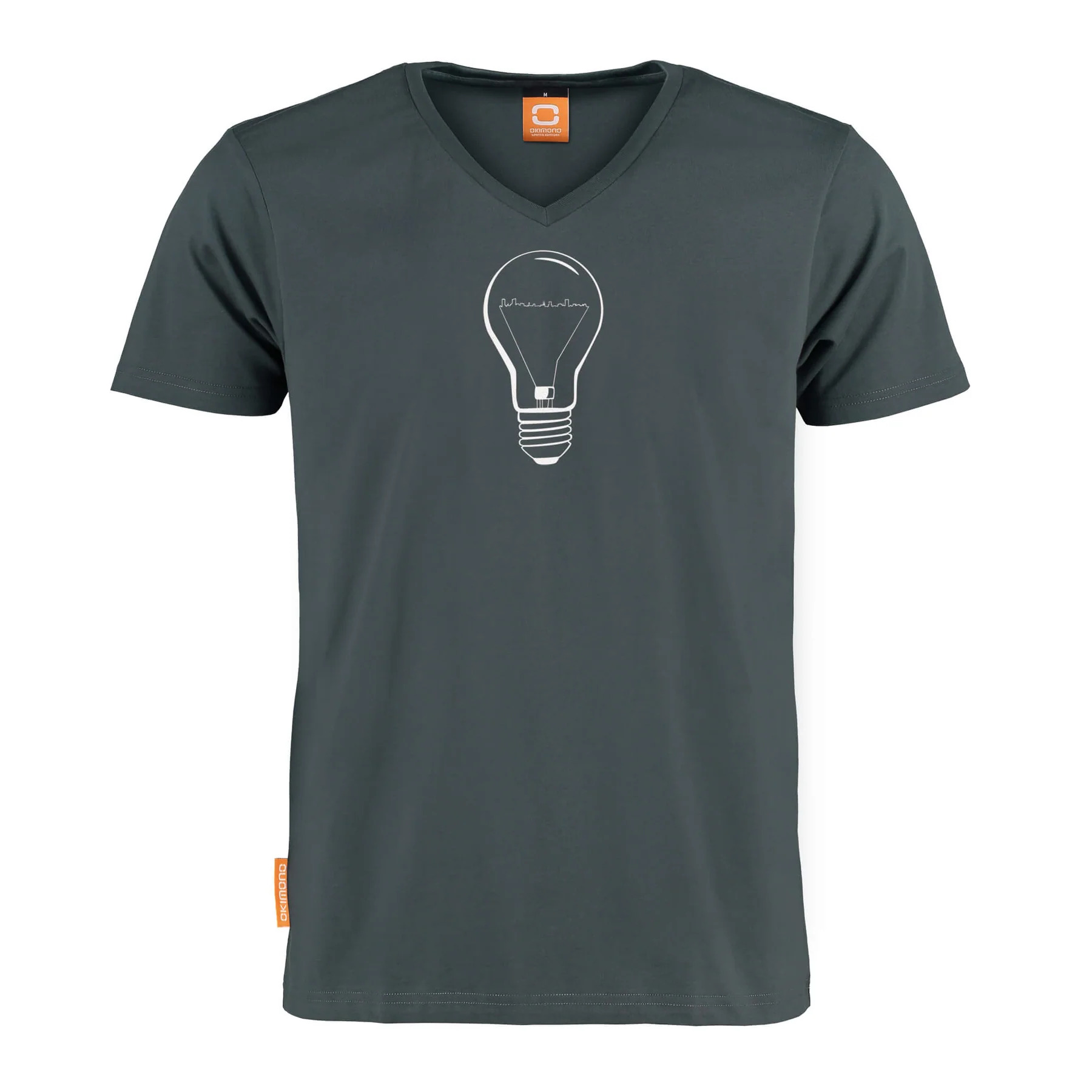 Okimono T-shirt Heren, Grijs, Skyline Eindhoven Lamp