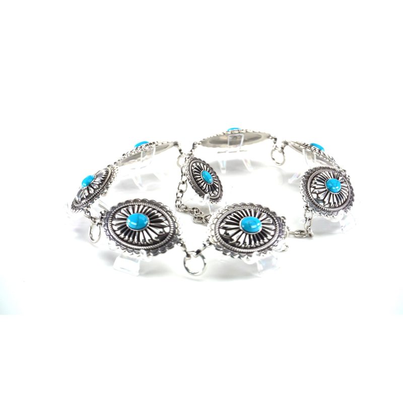 Women’s Ariat Turquoise Oval Conchos Chain Belt A1515836