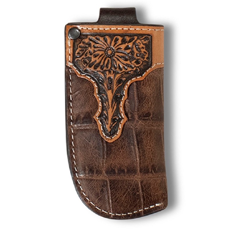 Ariat Vertical Knife Sheath Crocodile Print Brown A1802102