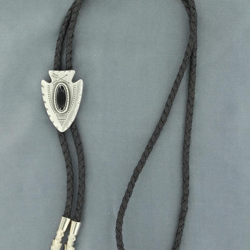 Arrowhead Black Stone Bolo Tie 22120