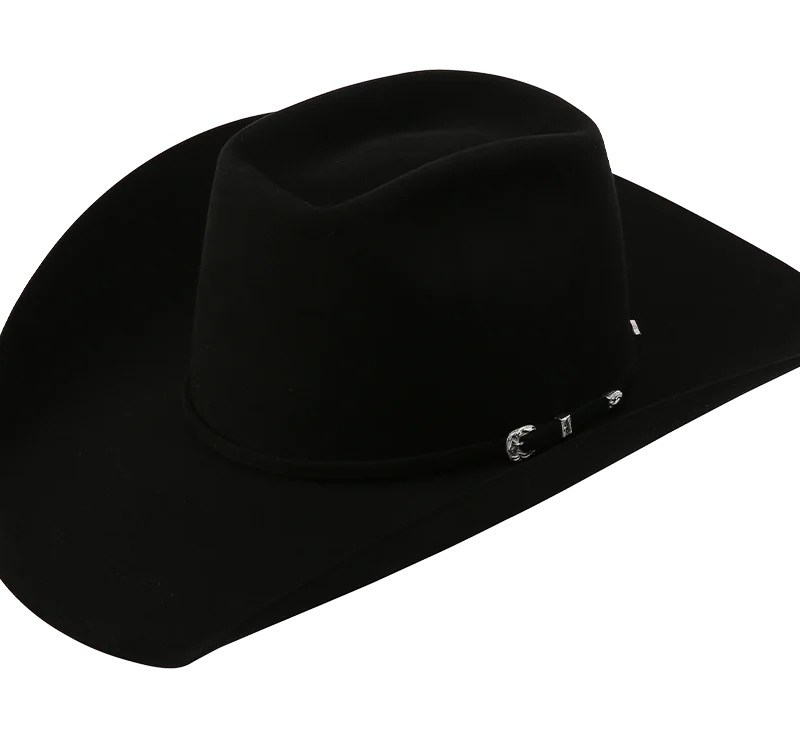 American Hat 7X Lucky Black Felt Cowboy Hat 4 1/4" Brim