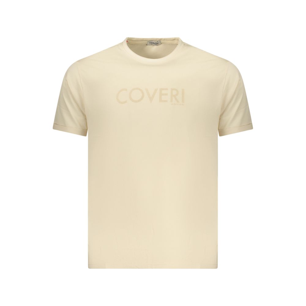 Coveri Moving Beige Cotton Mens T-Shirt