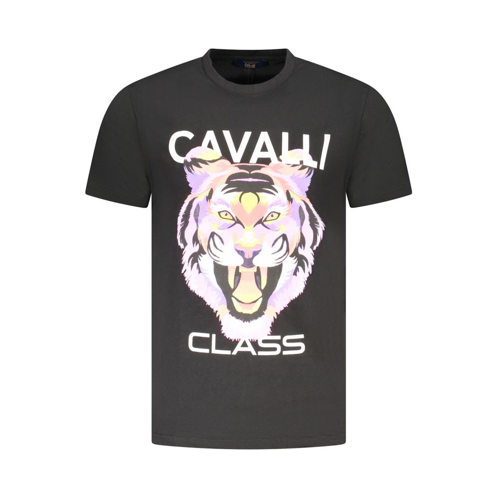 Cavalli Class Nero Cotton Men T-Shirt