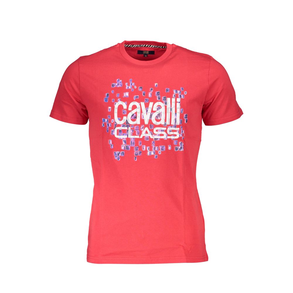 Cavalli Class Rosso Cotton Men T-Shirt