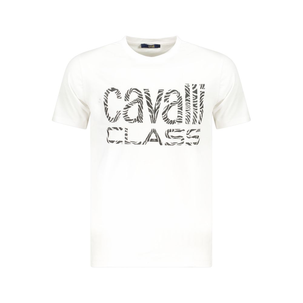 Cavalli Class Bianco Cotton Men T-Shirt
