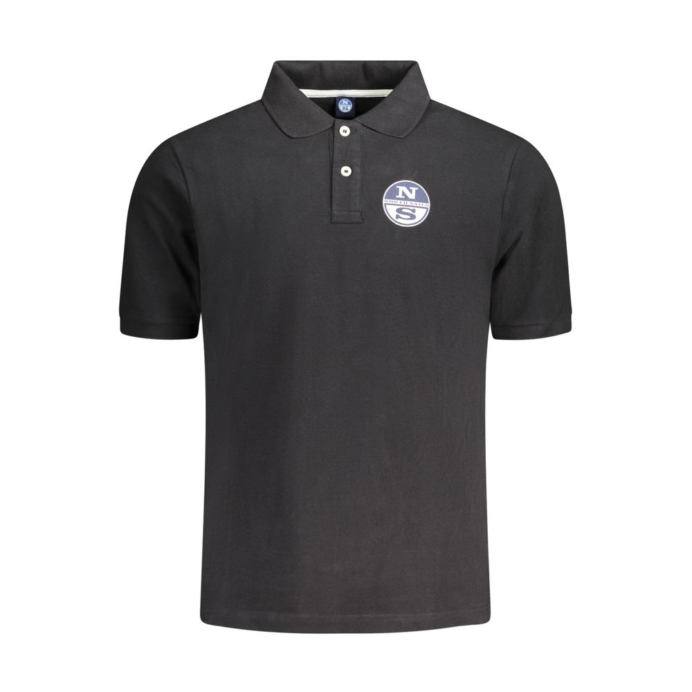 North Sails Black Cotton Men Polo Shirt