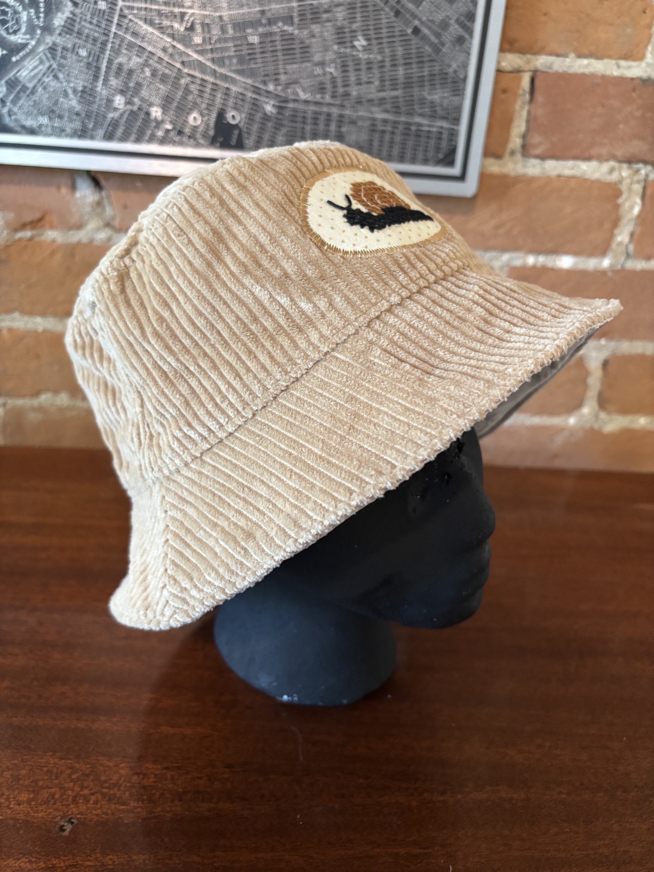 Snail Cross Stitched Hat