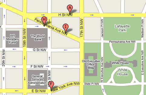 DC Map White House to 19th Street NW