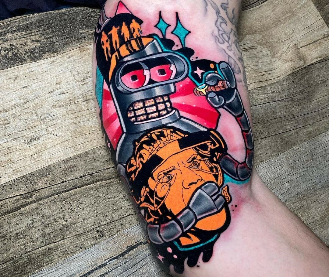 10 Best Futurama Tattoo Ideas You Have To See To Believe! | Outsons | Men's Fashion Tips And Style Guides 912_x_1080_jpg