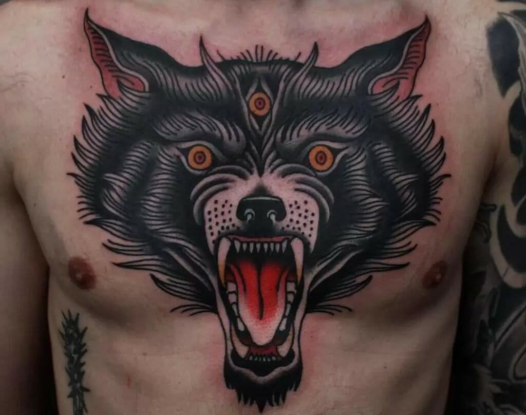 10 Best Traditional Wolf Tattoo Ideas You Have To See To Believe! | Outsons | Men's Fashion Tips And Style Guides 808_x_1024_jpg