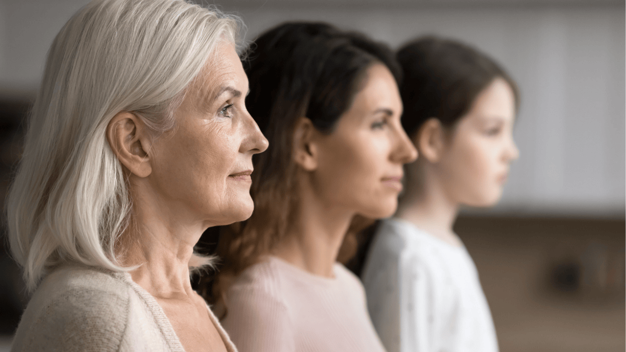 Women of different ages representing ovarian cancer risk across the lifespan.